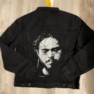 Post Malone H&M Posty Co Mens/Womens/unisex  New Black Jean Jacket XS
